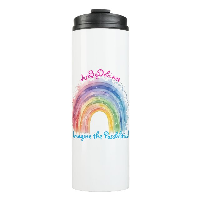 Art by Debi, Regenbogen Thermosbecher (Vorderseite)