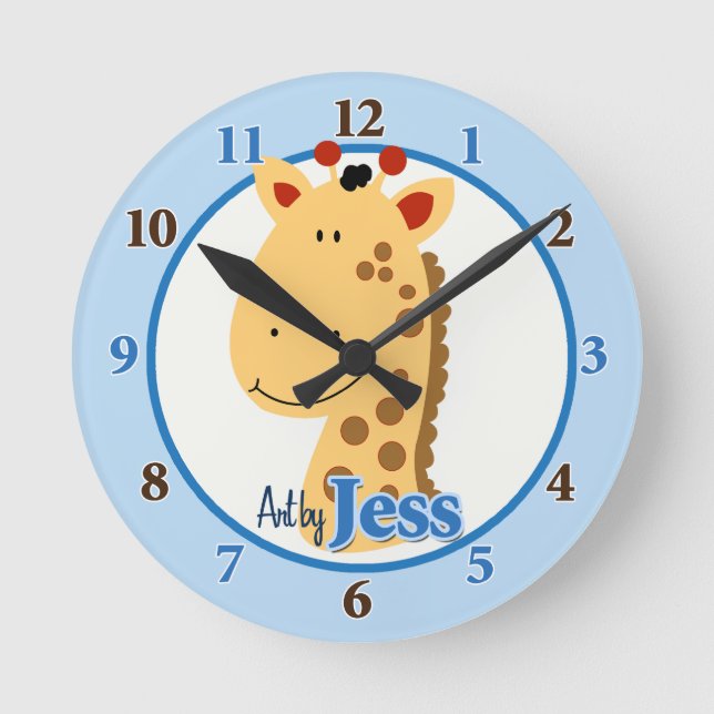 Art by Jess Giraffe Clock Runde Wanduhr (Vorderseite)