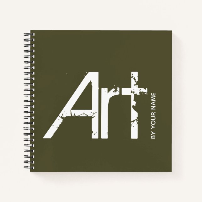 Art by Your Name Typographic Sketchbook Notebook Notizbuch (Vorderseite)