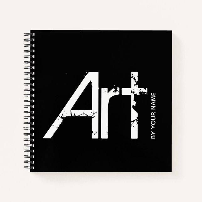 Art by Your Name Typographic Sketchbook Notebook Notizbuch (Vorderseite)
