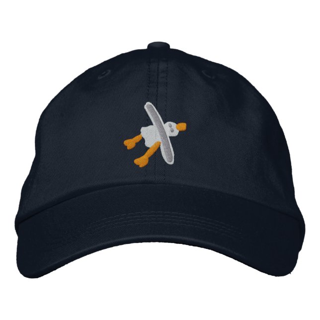 Art Cap: Smart Seagull Design Bestickte Baseballkappe (Vorderseite)