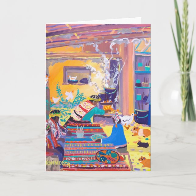 Art Card: Peruanische Kartoffelessen, Peru. Karte (Vorderseite)