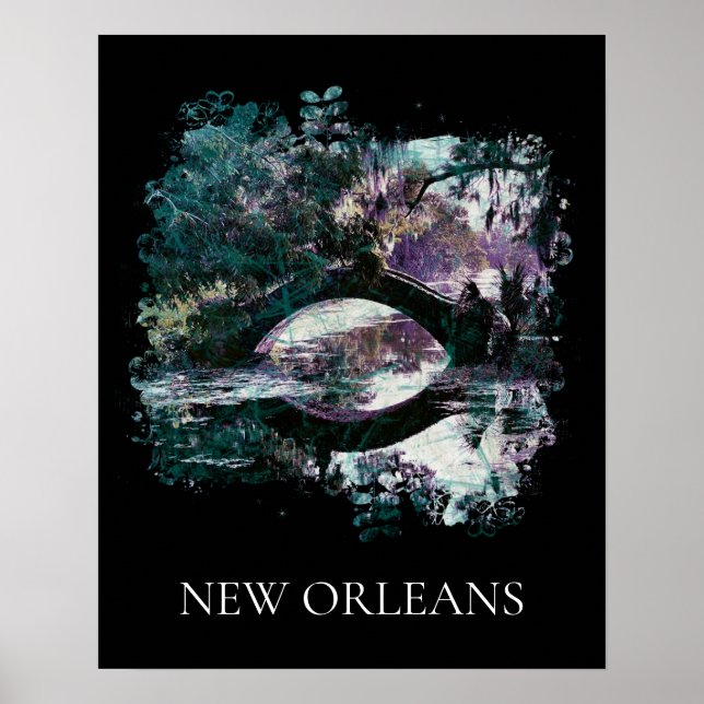 *~* Art City Park New Orleans Bridge Malerei Poster (Vorne)