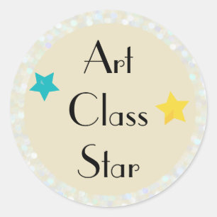 Art Class Star mit Sternen Runder Aufkleber