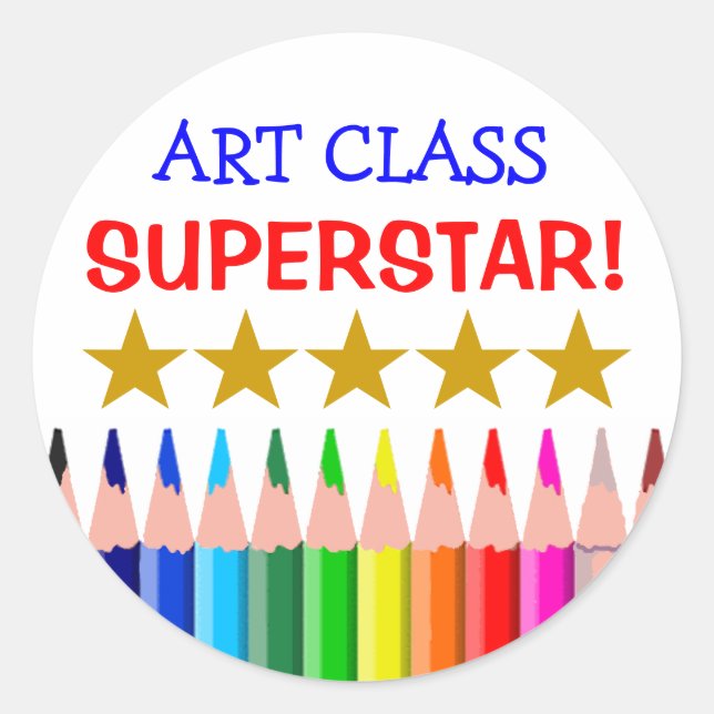 Art Class Superstar Runder Aufkleber (Vorderseite)