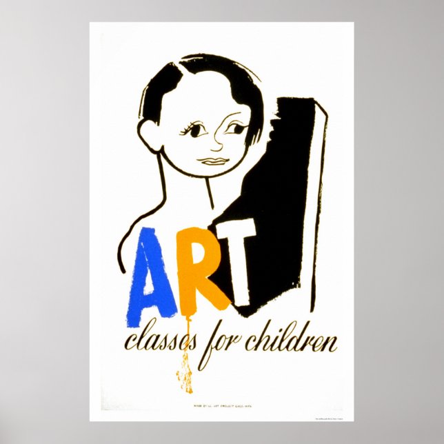 Art Classes Children 1940 WPA Poster (Vorne)