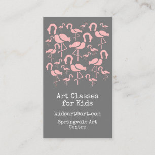 Art Classes for Kids business niedlich Flamingo Visitenkarte