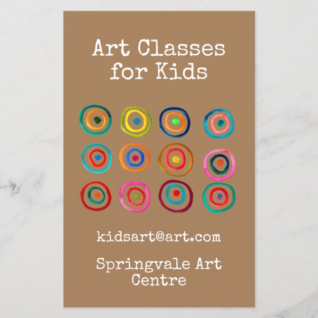 Art Classes for Kids Business Regenbogenzirkel Flyer (Vorne)