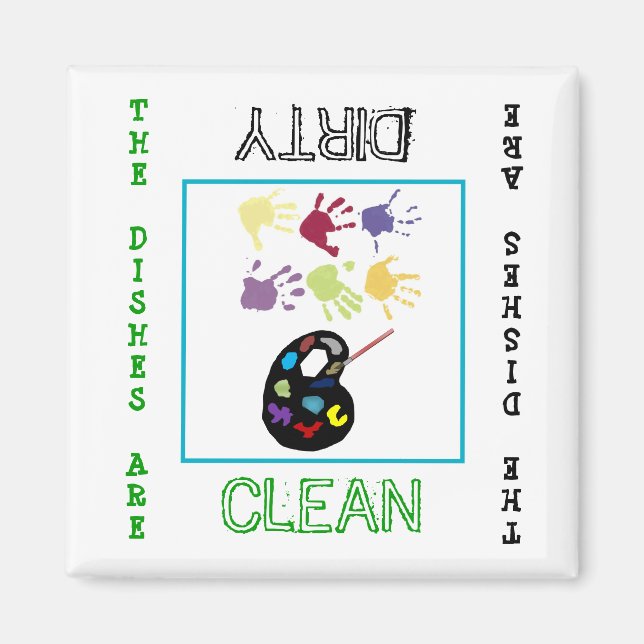 Art Clean Dirty Geschirrspülmaschine Magnet (Vorne)