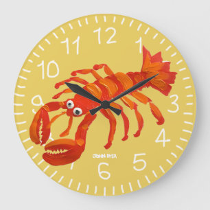 Art Clock: John Dyer Cornish Lobster. Padstow Große Wanduhr