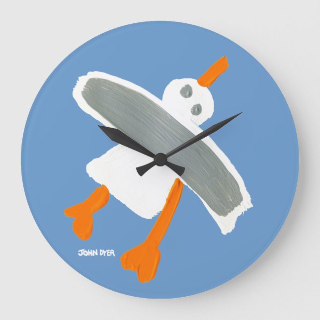 Art Clock: John Dyer Seagull Große Wanduhr (Vorderseite)