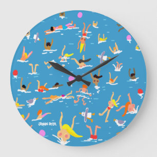 Art Clock: John Dyer Swimmers Große Wanduhr