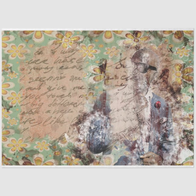 Art Collage 12 Hintergrund 20 x 30 Decoupage Seidenpapier (Vorderseite)