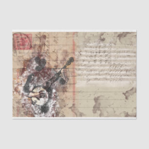 Art Collage Bango Music 31 Decoupage Seidenpapier