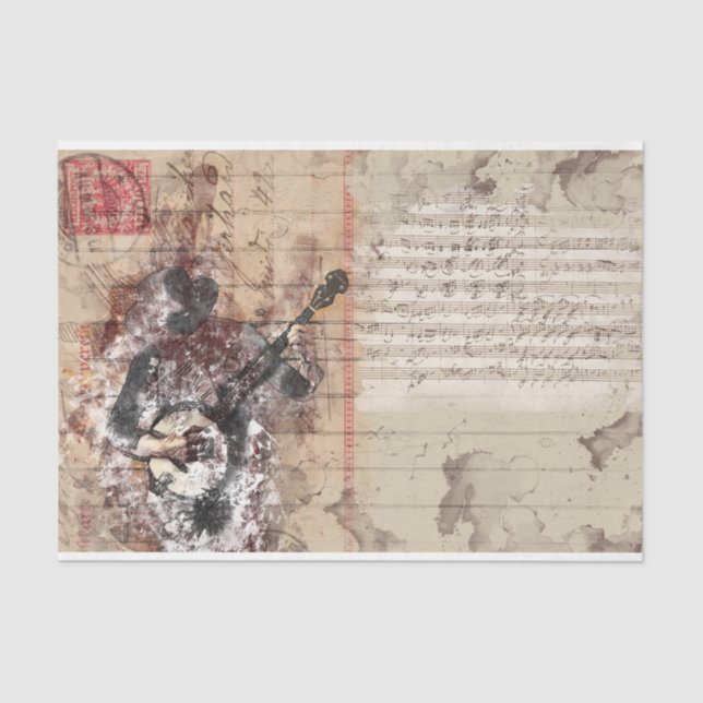 Art Collage Bango Music 31 Decoupage Seidenpapier (Vorderseite)