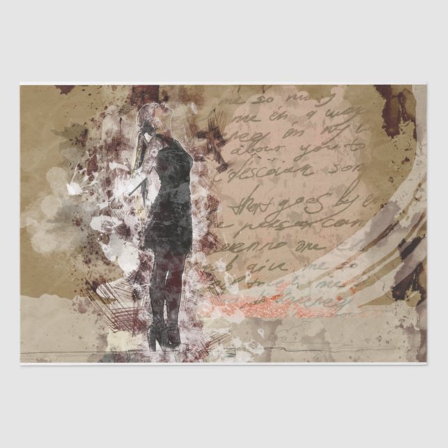 Art Collage Frau 36 Decoupage Seidenpapier (Vorderseite)