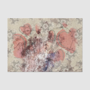 Art Collage Hearts 24 Decoupage Seidenpapier