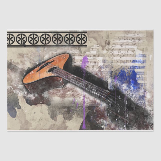 Art Collage Music 28 Decoupage Tissue Paper Seidenpapier (Vorderseite)