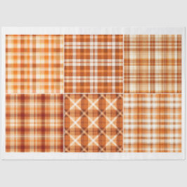 Art Craft Fall Thema Orange Brown Kariertes Muster Seidenpapier