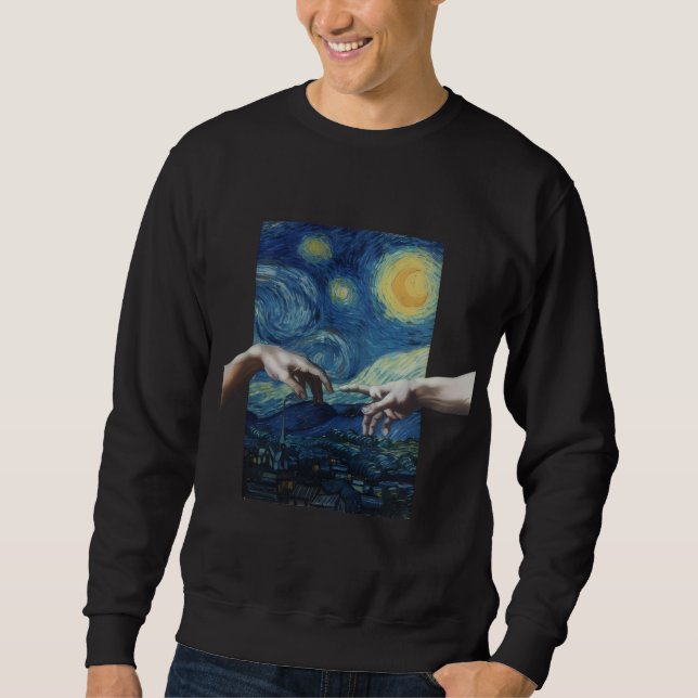 Art Creation Hands Starry Night Sweatshirt (Vorderseite)