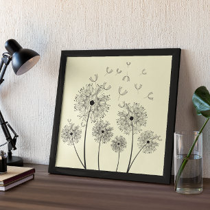 Art Dandelion Line Poster
