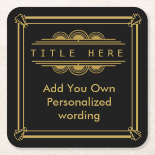 Art Deco 1920 personalisierter Untersetzer