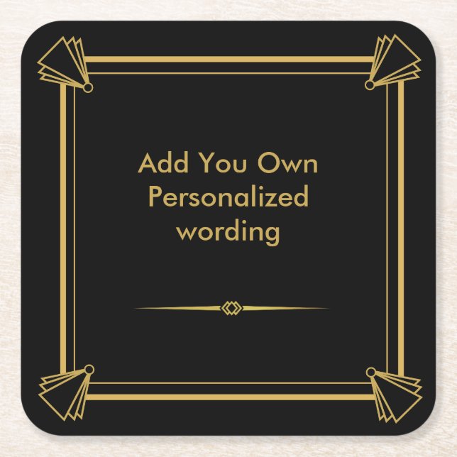 Art Deco 1920 personalisierter Untersetzer (Vorderseite)