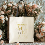 Art Deco 1920er Gatsby Wedding Tote Bag Tragetasche<br><div class="desc">Mit einem Nicken auf die rauschenden 20er Jahre,  hier ist eine schwarz-goldene Groomsmaid Hochzeitstag Tote Tasche. Fügen Sie Ihre Initialen und Hochzeitsdatum und Party! Geeignet auch für Bridesmaier</div>