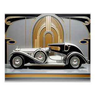 Art Deco 1920er Jahre Stil Auto Poster. Poster