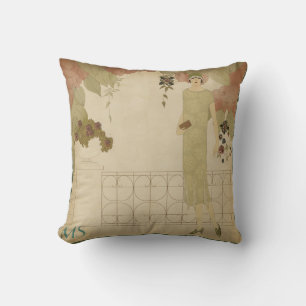 Art Deco 1920er Jahre Zwanziger Oliven Vintage Mon Kissen