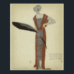 Art Deco 1920s Mode ~ Rose du Soir Poster<br><div class="desc">Ein Art Deco, Jugendstil 1920er Jahre Mode zeichnete von einer Dame in einem goldbraunen Kleid mit einem rote Rose Muster, von Künstler Eduardo Benito, Titled: "Rose du Soir" (Rose der Nacht). Ein wunderschönes Kunstwerk für jede moderne Zuhause, Büroloft oder Studioloft! Eduardo Benito (1891-1981), eine Ikone der Art Déco-Ära, war ein...</div>