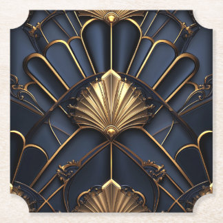 Art Deco 1920's Navy Blue & Gold Elegant Untersetzer