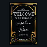 Art Deco 1920s Schwarz-Gold-Begrüßungszeichen Poster<br><div class="desc">Art Deco 1920er Jahre Roaring 20er Jazz Age Birthday Anniversary Brautparty Shower Holiday Corporate Black and Gold Welcome Sign</div>