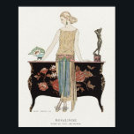 Art Deco 1922 Barbier Fashion Illustration Poster<br><div class="desc">Rosalinde: Robe du soir (1922) Mode-Illustration in hoher Auflösung von George Barbier. Original aus dem Rijksmuseum. Digital verbessert</div>