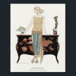 Art Deco 1922 Barbier Fashion Illustration Poster<br><div class="desc">Rosalinde: Robe du soir (1922) Mode-Illustration in hoher Auflösung von George Barbier. Original aus dem Rijksmuseum. Digital verbessert</div>