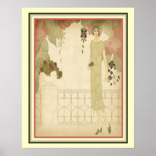 Art Deco 1922 Fashion Illustration 16x20 Poster