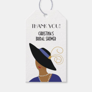 Art Deco 1930er Jahre Frau mit schwarzem Hut Jungg Geschenkanhänger