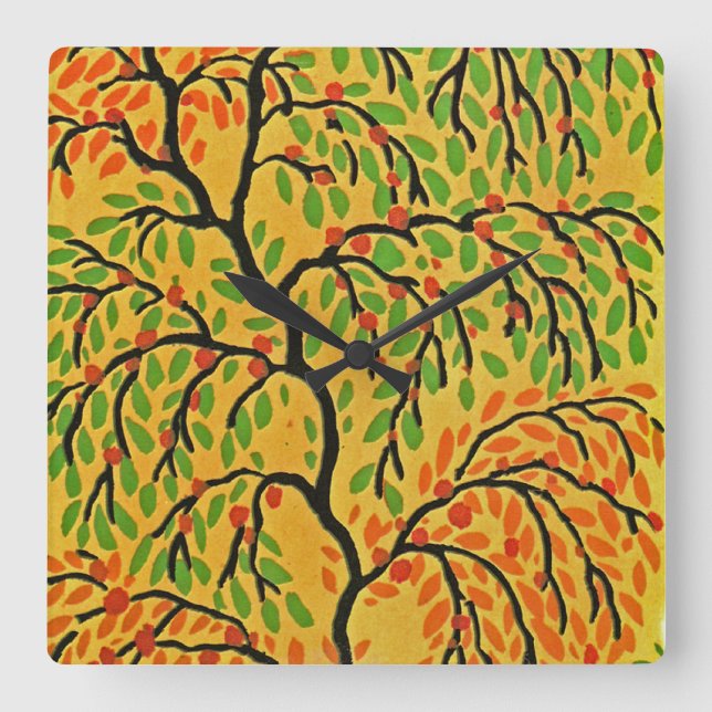 Art Deco #1 von Seguy im Emporio Moffa Quadratische Wanduhr (Vorderseite)