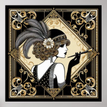 Art Deco 20 Flapper Nr. 2 Poster