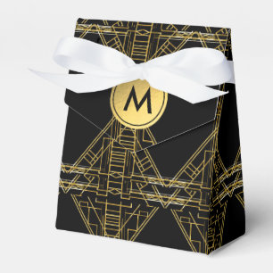 Art Deco 20er Gold & Schwarz Gatsby Geschenkboxen Geschenkschachtel
