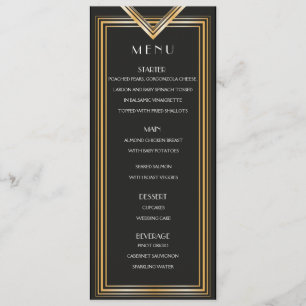 Art Deco 20s Menu Card   Gatsby-inspiriert Party Menükarte
