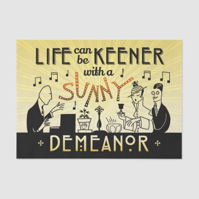 Art Deco 20s Retro Sonnige Nachfrage Inspiration Seidenpapier (Vorderseite)