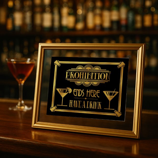 Art Deco 20's style "Cocktail Bar sign GOLD Poster (Von Creator hochgeladen)