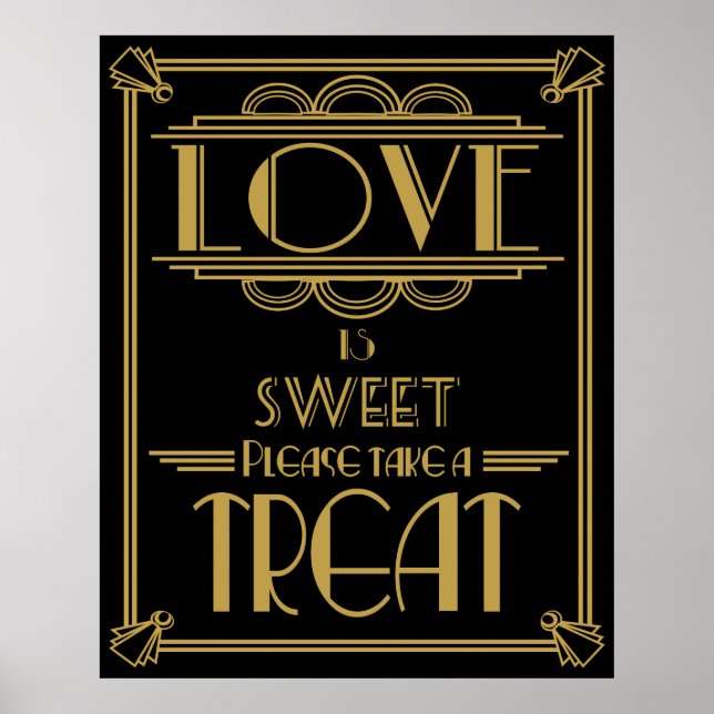 Art Deco 20's style Sweet Table Print Poster (Vorne)