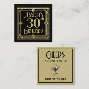 Art Deco 30. oder Geburtstag in jedem Alter - Frei Quadratische Visitenkarte