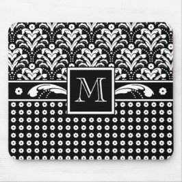 Art Deco 30s Formal Elegance Floral Damask Mousepad