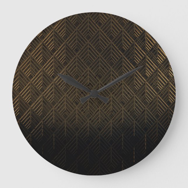 Art Deco 3D Illustration Hintergrund Große Wanduhr (Vorderseite)
