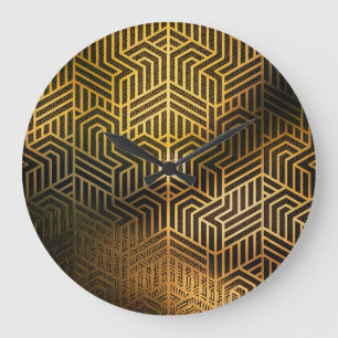 Art Deco 3D-Illustration, Werbe-Wallpaper. Große Wanduhr