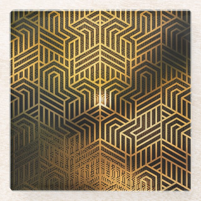 Art Deco 3D Illustration, Werbegeschichten. Glasuntersetzer (Vorderseite)