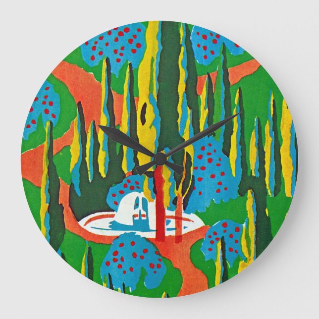 Art Deco #6 von Seguy im Emporio Moffa Große Wanduhr (Vorderseite)